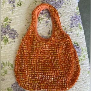 Orange sequin bag